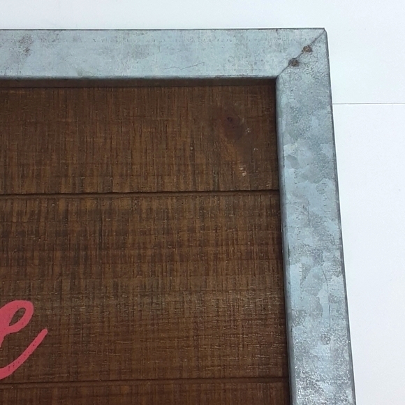 Wall Sign Art - Galvanized Metal,Wood & Paint NWOT - Picture 7 of 8